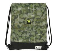 KELME TRAVEL - Mochila Saco Plano Grande, Mochila, Ideal para Niños de Diferentes Edades, Cómoda y Versátil, Calidad y Resistencia, 35x40 cm, Color Verde/Negro