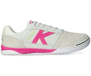 Kelme - Zapatilla de fútbol sala Elite, Unisex, Blanco-Fucsia, 9 USA