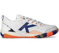 Kelme - Zapatilla de fútbol sala Stiletto, Unisex, Blanco-Azul Marino, 7,5 USA