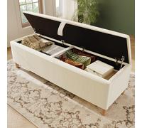 Kelodan Banco de cama con espacio de almacenamiento, 165 x 38 cm, banco acolchado con almacenamiento hidráulico, caja de almacenamiento, adecuado para dormitorio, salón y pasillo, aspecto de pana