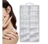 keloppasit Formas de uñas acrílicas, 120 piezas de molde de arte transparente con escala, juego de extensiones de uñas, para dedos de los pies, belleza, cuidado personal, hogar profesional