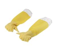 keloppasit Guantes de apicultura de cuero, guantes de apicultura de cuero duraderos, mangas largas ventiladas, diseño de puños elásticos, protegen las manos para apicultura, suministros prácticos de
