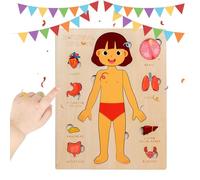 keloppasit Libro De Partes del Cuerpo para Bebés De 1 A 3 Años,Puzle Madera Educativo del Cuerpo Humano | Juguetes Científicos Infantiles para Aprendizaje Escolar en Viajes Niños Niñas Estudiantes