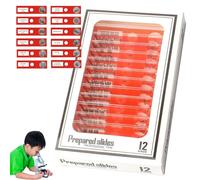 keloppasit Portaobjetos de microscopio de Muestra - 12 portaobjetos de microscopio para niños,Portaobjetos de preparados para niños Microbiología, Insectos Plantas Flores de