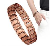 keloppasit Pulsera De Cobre Para Hombres - Pulsera De Cobre Con Imanes De Fuerza Para Hombre,Accesorios de Joyería de Moda para Deporte Diario Gimnasio Running Tenis Padres Adultos Mayores