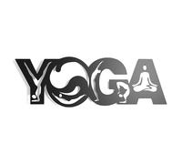 keluly Palabra Yoga. Escultura de metal. Letrero, Arte de Pared, Decoración. Souvenir, Cartel, Póster, meditación y espiritualidad, India, Regalo para Amigos y Parejas