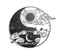 keluly Yin y Yang. Escultura de metal. Arte de pared, Adorno de Pared, Elemento Decorativo, Souvenir, Cartel, Póster, Decoración, FilosofÍa china, Oriental, Feng shui, Armonización del chi.