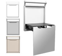 KELUNIS Banco de pared para cambiar zapatos, sillas plegables de pared, ahorro de espacio, taburete cambiador de zapatos, para entrada del hogar, pasillo, fácil de plegar, con reposabrazos color