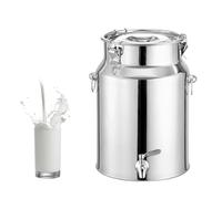 KELUNIS Cubo De Leche De Acero Inoxidable con Grifo Y Tapa Sellada Jarra De Leche con Grifo Contenedor De Transporte De Acero Inoxidable para Aceite De Vino con Leche,5L
