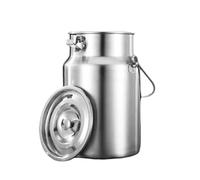 KELUNIS Lechera De Acero Inoxidable 304 Balde De Leche Jarra De Leche con Tapa Sellada para Cereales Vino LíQuido,5L