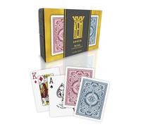 KEM Cartas de plástico Rojo y Azul, índice Jumbo, tamaño de póquer, Cartas de Juego Premium, Cartas de póquer de Grado Casino, 2 Barajas de Cartas