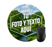 Kembilove® Alfombrilla de Ratón Redonda Personalizada | con Foto o Texto | Alfombrilla Antideslizante para Oficina, Gaming o Trabajo | Regalo Original para Hombre, Mujer, Pareja o Empresa