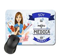 Kembilove Alfombrilla ratón - Regalos Originales para Mujer - Soy la Mejor Médica del Mundo - Alfombrilla Escritorio - Regalos Originales para Hombre - Alfombrilla Ordenador Profesiones