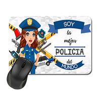 Kembilove Alfombrilla ratón - Regalos Originales para Mujer - Soy la Mejor Policia del Mundo - Alfombrilla Escritorio - Regalos Originales para Hombre - Alfombrilla Ordenador Profesiones