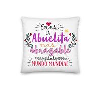 Kembilove Almohada para Abuela - Cojines para Abuelas - Regalos Originales para Abuelas - Cojín con Mensaje Eres la Abuelita mas abrazable - La Mejor Sorpresa para tu Abuela