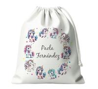 Kembilove Bolsa Merienda Infantil Personalizada - Saquitos de Tela Para Guarderia y Almuerzo - Vuelta al Cole Con Cuerdas