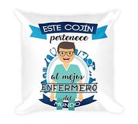 Kembilove Cojín Decorativo del Mejor Enfermero del Mundo - Cojines para Profesionales - Ultra Suaves y Cómodos Enfermero - Decoración para la Habitación o la Sala de Estar