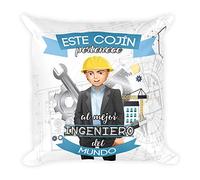 Kembilove Cojín Decorativo del Mejor Ingeniero del Mundo - Cojines Decorativos para Profesionales - Ultra Suaves y Cómodos Ingenieros - Decoración para la Habitación o la Sala de Estar