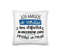 Kembilove Cojines para Amigos - Cojín para el sofá para Amigo o Amiga - Cojines para Amigos con Frases Divertidas y Mensaje Los Amigos de Verdad Son difíciles de Encontrar