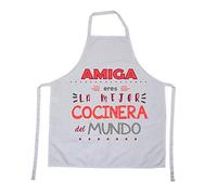 Kembilove Delantal cocina mujer - Regalos personalizados - Delantal con Mensaje Amiga eres la mejor cocinera del Mundo - Que regalar a tu madre - Regalos originales para mujer