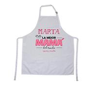 Kembilove Delantal Personalizado Ajustable Eres la mejor Mamá del mundo - Delantales para Mamá, Abuelas con nombre personalizado - Regalo Original Madres, Cumpleaños