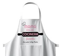 Kembilove | Delantal Personalizado con Fotos y Textos | Delantal de Cocina Customizado | Delantales personalizados con fotos | Mandiles de cocina mujer | Mamá eres mi cocinera