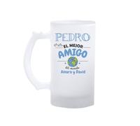 Kembilove® Jarra de cerveza amigo personalizada con nombre | regalo original para el mejor amigo del mundo | detalle divertido y especial de cumpleaños o amistad | jarra opaca 500 ml