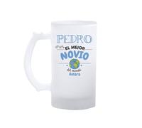 Kembilove® Jarra de cerveza novio personalizada con nombre | regalo original para el mejor novio del mundo | detalle romántico y divertido para aniversario, cumpleaños o San Valentín