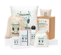 Kembilove Mochila Escolar Personalizada Unicornio Glitter | Set Completo con Bolsa Merienda Térmica, Cojín Ergonómico, Estuche, Vaso, Cuaderno y Cantimplora Infantil con Nombre