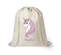 Kembilove Mochilas infantiles personalizadas para bebes y niñas- Mochilas guardería Antibacteriana - Saquitos de tela Unicornio