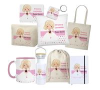 Kembilove | Pack Comunión Personalizado con Nombre y Fecha | Elige Taza Bolsa Cojín Libreta Neceser Botella Llavero y Más | Regalo Niña Comunión Original y Bonito Hecho en España