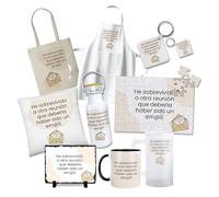 Kembilove® Pack regalo compañeros trabajo divertido personalizado | He sobrevivido a otra reunión que debería haber sido un email | Elige productos personalizados para compis