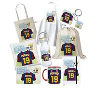 Kembilove® Pack Regalo Personalizado Barcelona Fútbol | Regalo Único Fan Barcelona Nombre Número | Souvenir Oficial Equipo Barcelona Regalo Fútbol para Aficionados Leales del Club Blaugrana