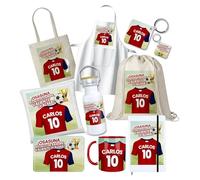 Kembilove® Pack Regalo Personalizado Osasuna Fútbol | Regalo Único Fan Osasuna Nombre Número | Souvenir Oficial Equipo Osasuna Regalo Fútbol para Aficionados Leales del Club Rojo