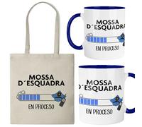 Kembilove® Pack Taza y Bolsa Mossa d’Esquadra en Proceso | Diseño motivador para estudio y academia | Ideal oposiciones mossos | Regalo estudiante seguridad y formación policial