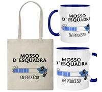 Kembilove® Pack Taza y Bolsa Mosso d’Esquadra en Proceso | Diseño motivador para estudio y academia | Ideal oposiciones mossos | Regalo estudiante seguridad y formación policial