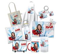Kembilove® Regalo compañera trabajo personalizada | Pack eres una super compañera | Nombre y caricatura | Varios productos a elegir | Detalle divertido emotivo y original para despedida o cumpleaños