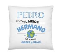 Kembilove Regalo Hermano Personalizado | Cojín para Hermanos con Nombre | Regalo Original Familia | Detalle Emotivo Cumpleaños Navidad Amigo Invisible| Almohada 40x40 cm Personalizable