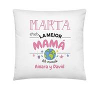 Kembilove Regalo Personalizado Mamá | Cojín para Madres con Nombre | Regalo Originale Mamá | Detalle Emotivo Día de la Madre Cumpleaños Navidad Amigo Invisible | Almohada 40x40 cm