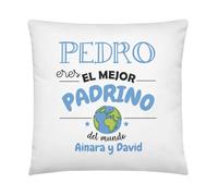 Kembilove Regalo Personalizado Padrino | Cojín para Padrinos con Nombre | Regalo Original para Bautizo Confirmación Boda Familia | Detalle Navidad Cumpleaños Amigo Invisible