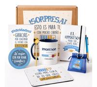 Kembilove® Regalo Profesor con Taza - Pack Profesor con Accesorios - Detalle Original para Fin de Curso, Graduación y Cumpleaños - Hombre