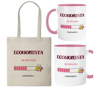 Kembilove® Taza + Bolsa Economista | Regalo Original para Economista Mujer | Set Personalizado para Estudiantes y Profesionales de Economía, Finanzas y Contabilidad