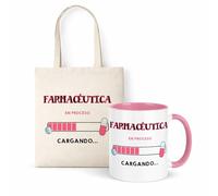 Kembilove® Taza + Bolsa Farmacéutica | Regalo Original para Farmacéutica Mujer | Set Personalizado de Farmacia | Idea de Regalo para Estudiantes, Técnicos y Profesionales del Sector