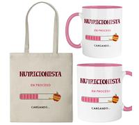Kembilove® Taza + Bolsa Nutricionista Mujer | Regalo Original para Nutricionista | Set Personalizado de Salud y Alimentación | Idea de Regalo para Estudiantes y Profesionales de Nutrición