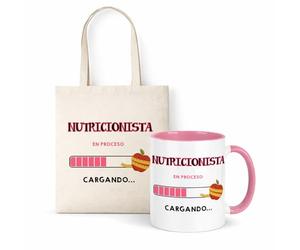 Kembilove® Taza + Bolsa Nutricionista Mujer | Regalo Original para Nutricionista | Set Personalizado de Salud y Alimentación | Idea de Regalo para Estudiantes y Profesionales de Nutrición