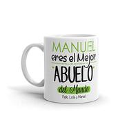 Kembilove Taza de Café Abuelo - Taza de Desayuno Eres el Mejor del Mundo - Taza de Café y Té para Abuelos - Taza de Cerámica Impresa - Tazas de de 350 ml - Regalo Original Abuelo