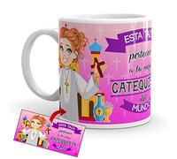Kembilove Taza de Café de la Mejor Catequista - Taza de Desayuno para la Oficina - Taza de Café y Té para Profesionales - Tazas de Cerámica de Profesiones para Catequistas
