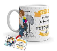 Kembilove Taza de Café de la Mejor Fotógrafa del Mundo - Taza de Desayuno para la Oficina - Taza de Café y Té para Profesionales - Taza de Cerámica Impresa - Tazas de 350 ml para Fotógrafas
