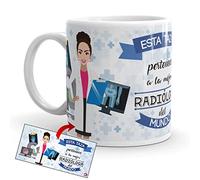 Kembilove Taza de Café de la Mejor Radiologa del Mundo - Taza de Desayuno para la Oficina - Taza de Café y Té para Profesionales - Tazas de Cerámica de Profesiones para Radiologas