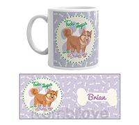 Kembilove Taza de Café de Perro Shiba inu Personalizada con Nombre - Taza de Desayuno Razas de Perro - Taza de Café y Té Mascota - Taza de Cerámica Impresa - Tazas de Perro Shiba inu